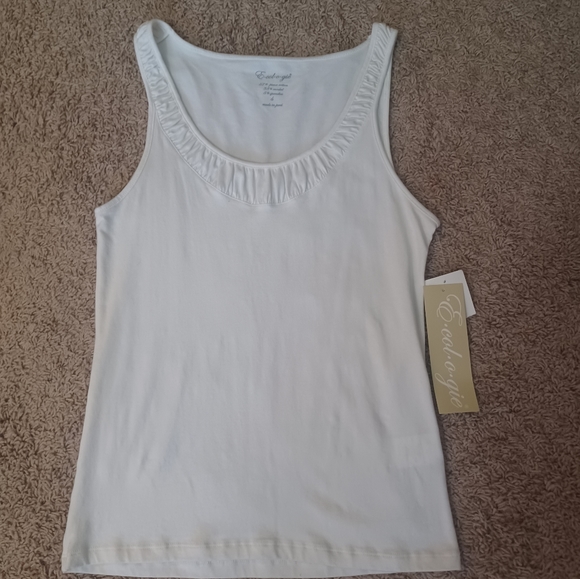 ECOLOGIE SCOOP NECK TANK TOP NWT WHITE SIZE SMALL - Picture 13 of 16